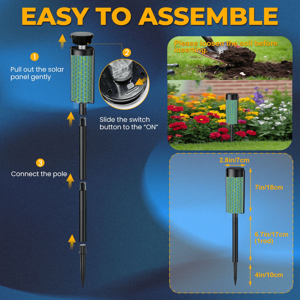 Asian Zen Garden Bamboo Designed Green Blue Outdoor Garden Solar Lights - 4pcs - Garden Decor