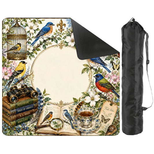 Vintage Birdwatcher's Society Mahjong Mat - Splash Of Mahj And Color Co.