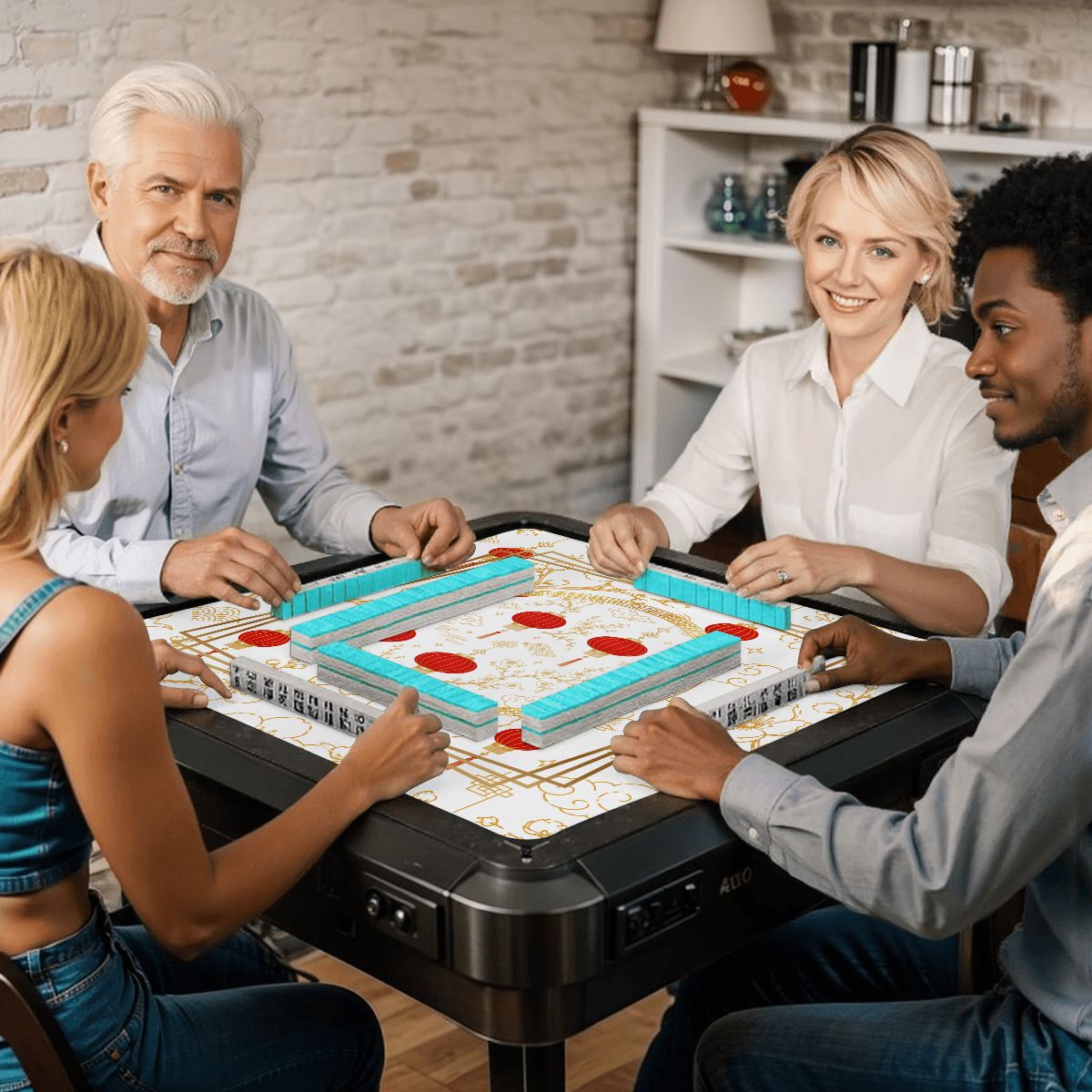 Asian Chinese Lanterns Mahjong Mat - Splash of Color Co.