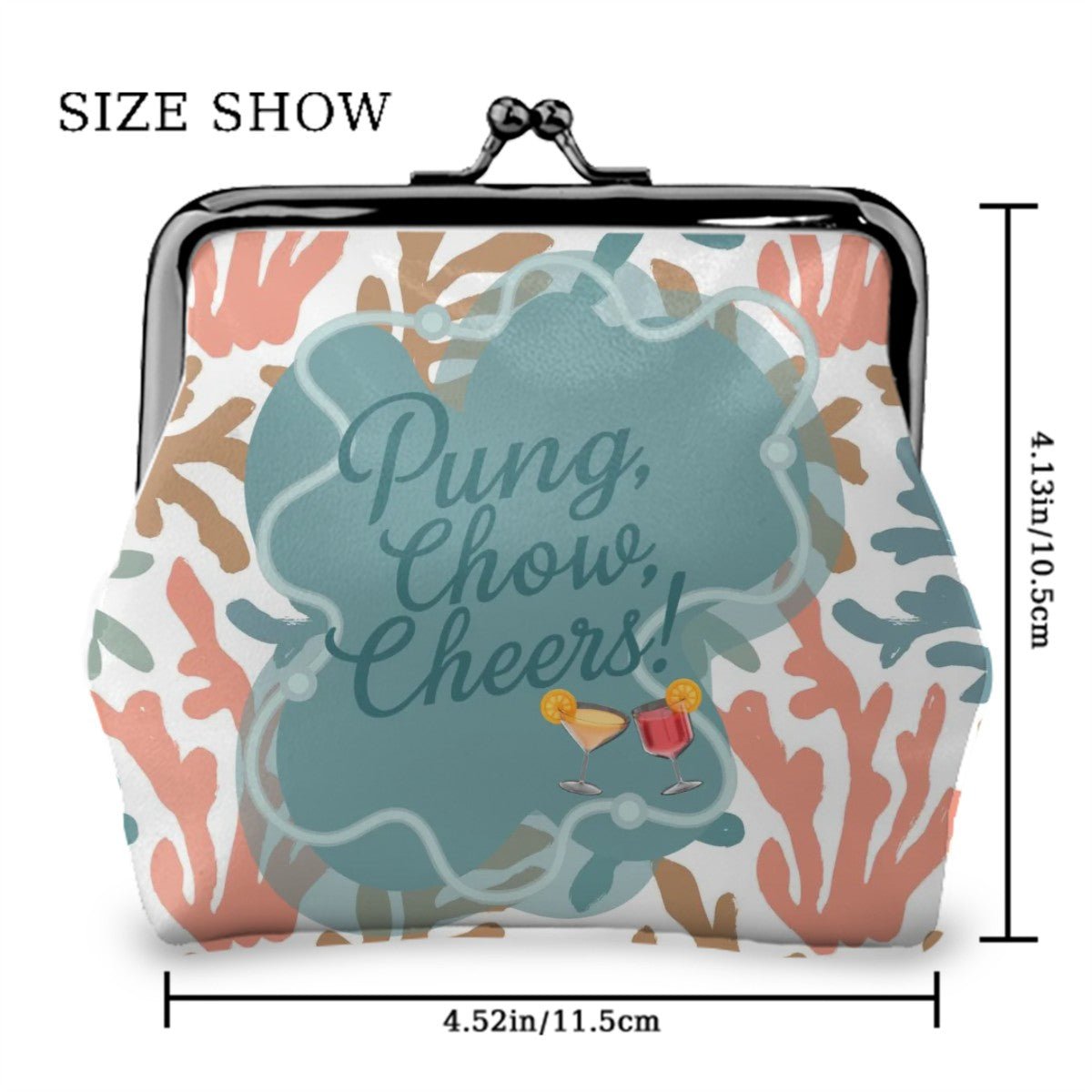 Pung Chow Cheers Mahjong Women's Leather Kiss Lock Coin Purse Mahjong - Splash Of Mahj And Color Co.
