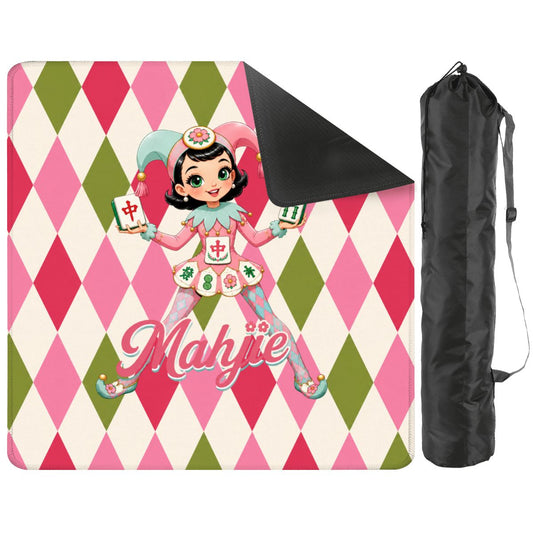 Mahjie The Mascot Harlequin Designed Whimsical Mahjong Mat