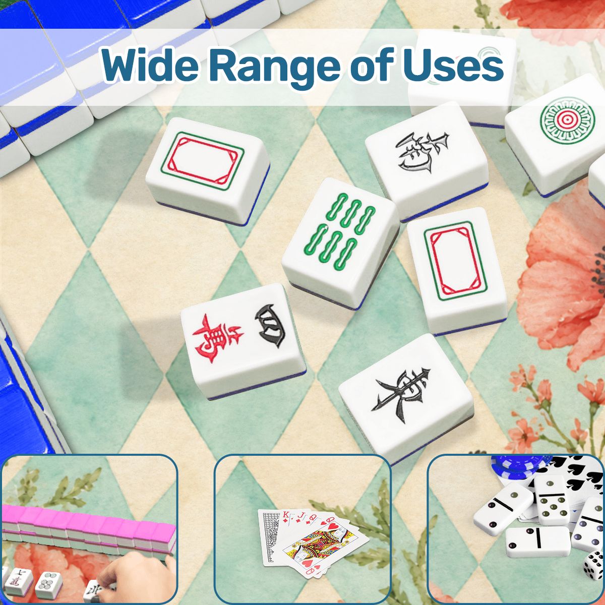 Harlequin Romance Poppy Play Round Mahjong Mat - Splash Of Mahj And Color Co.