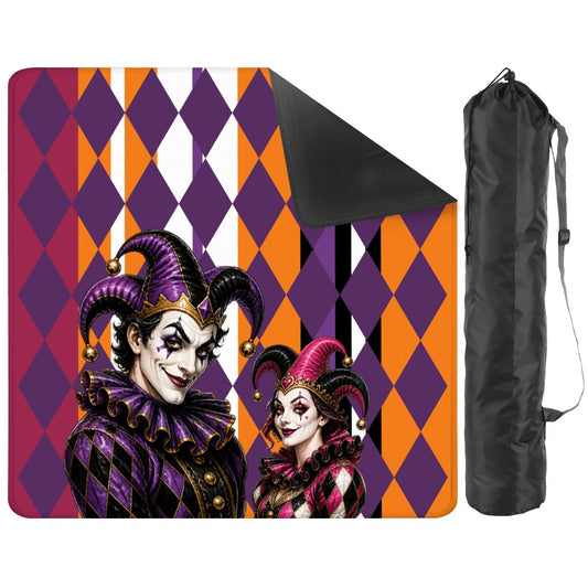 Mahjong Halloween Joker Jesters Harlequin Designed Mahj Mat - Splash Of Mahj And Color Co.