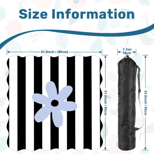The Daisy Mae Black And White Striped Preppy Scalloped Mahjong Mat - Splash Of Mahj And Color Co.