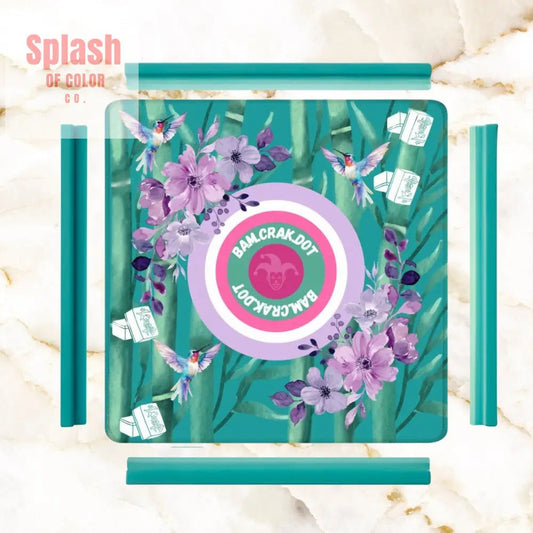 Bam Crak Dot Floral Bamboo Bird Mahjong Mat - Splash of Color co.