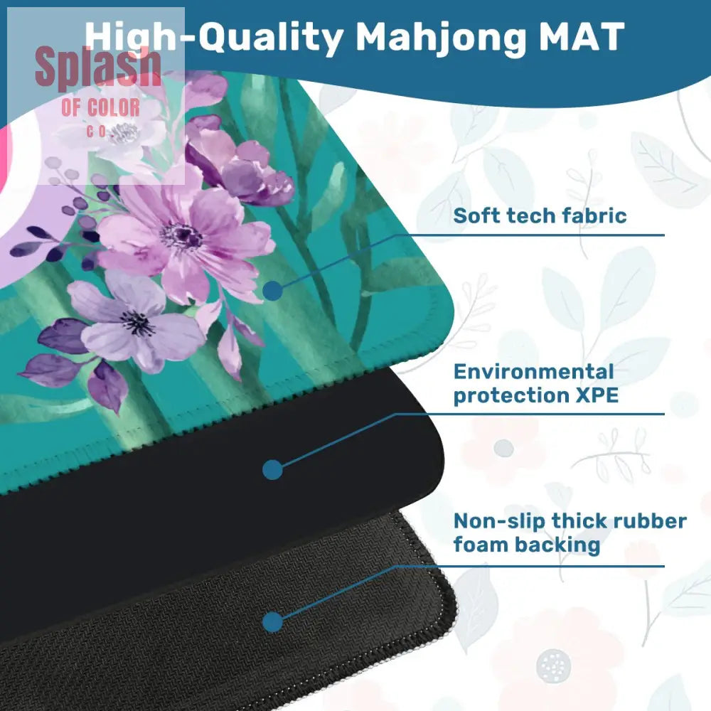 Bam Crak Dot Floral Bamboo Bird Mahjong Mat - Daily Accessories