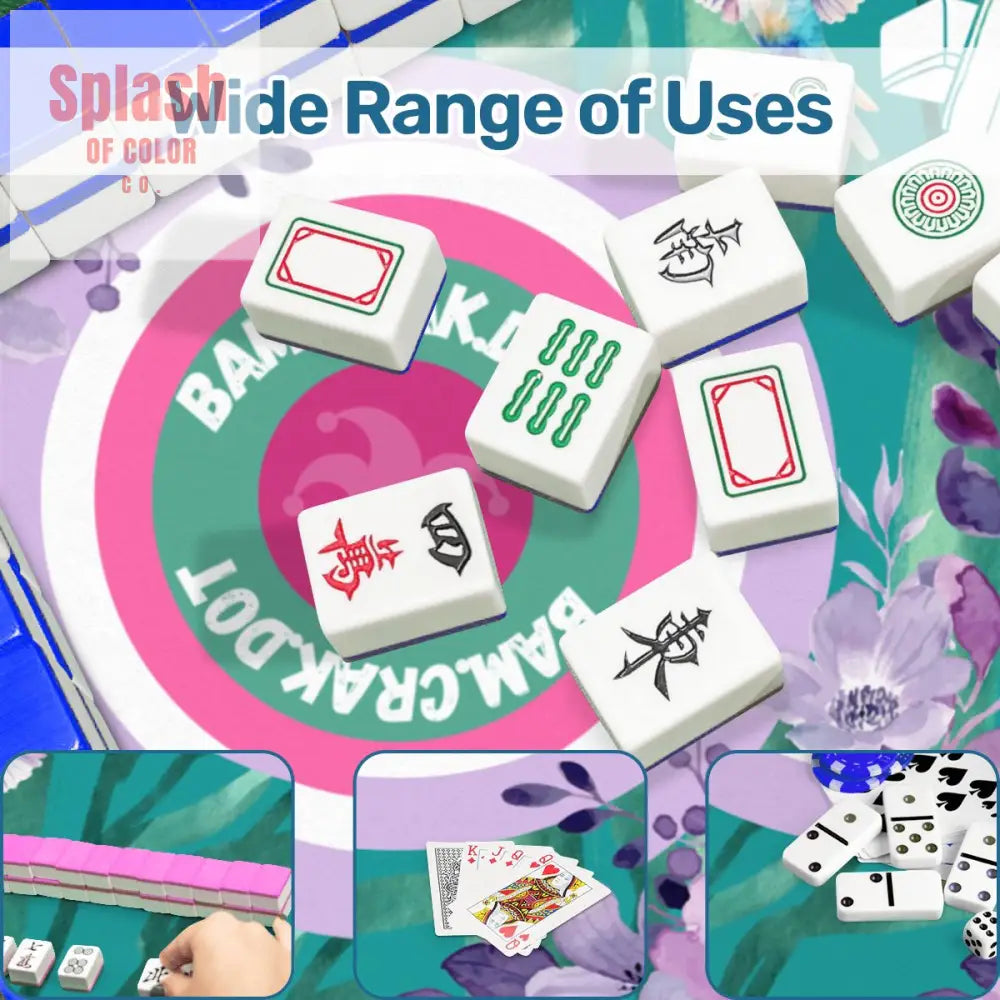 Bam Crak Dot Floral Bamboo Bird Mahjong Mat - Daily Accessories
