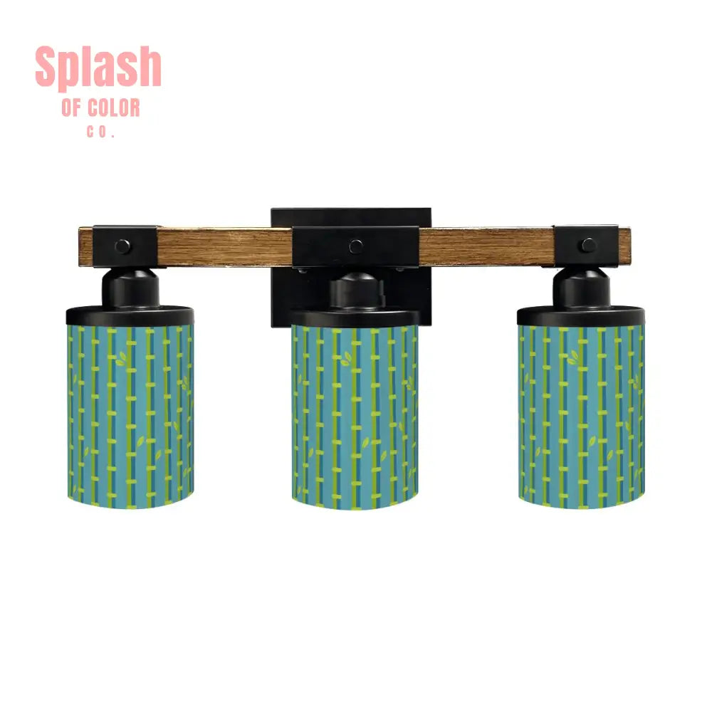 Bamboo Designed Green Blue Asian Zen Garden Vanity Light Fixture One Size Wall Lighting