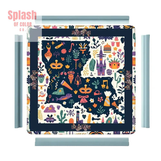 Bayou State Of Mind, Fun Whimsical State Of Louisiana Mahjong Mat - Splash of Color co.