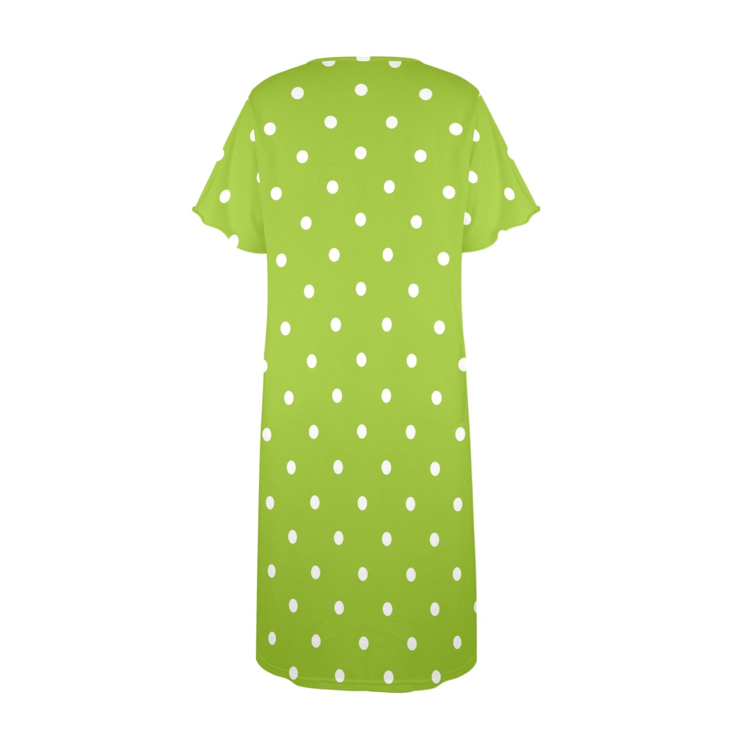 Quirky Mahjong One Bam Bird Green Polka Dot Ladies Muumuu Dress