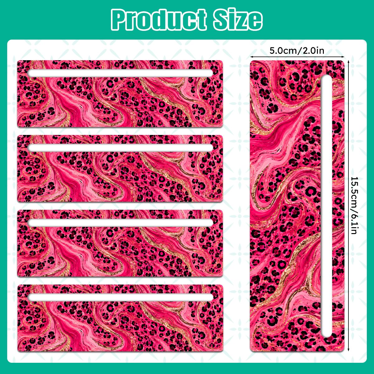 Mahjong Line Reader 4 Pack Luxe Glam Hot Pink Leopard Print