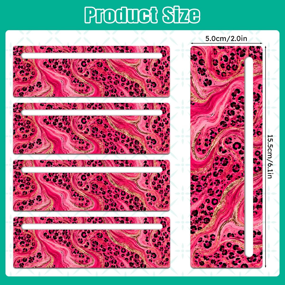 Mahjong Line Reader 4 Pack Luxe Glam Hot Pink Leopard Print - Splash Of Mahj And Color Co.