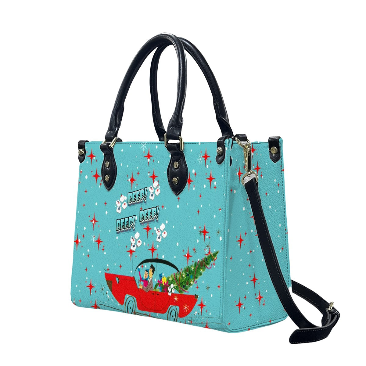 Mahjong Christmas Shoulder Arm Tote Bag, Holiday Nostalgic Whimsy Tote Bag for Women