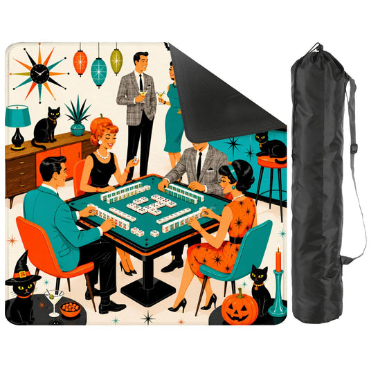 The Mod Mash Halloween Mahjong Mat - Splash Of Mahj And Color Co.