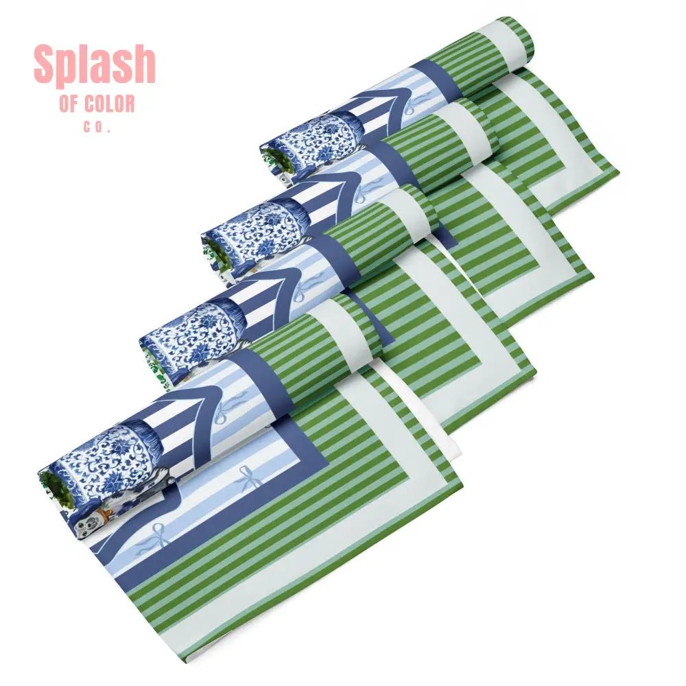 Blue Green Staffordshire Asian Chinoisierie Dinner Napkins - Splash of Color co.