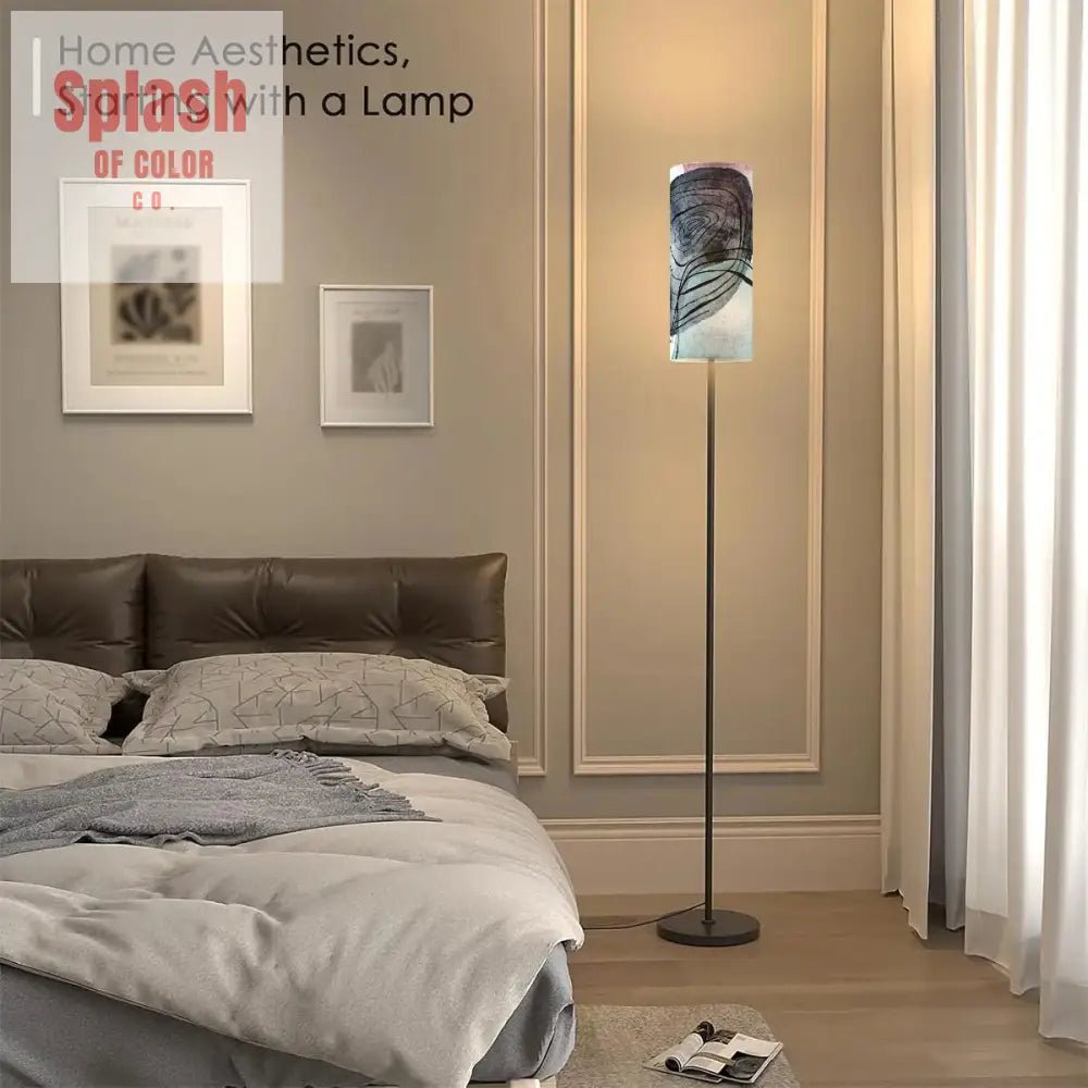 Bohemian Blue Blush Pink Watercolor Reading Nook Floor Lamp One Size Floor Lamps