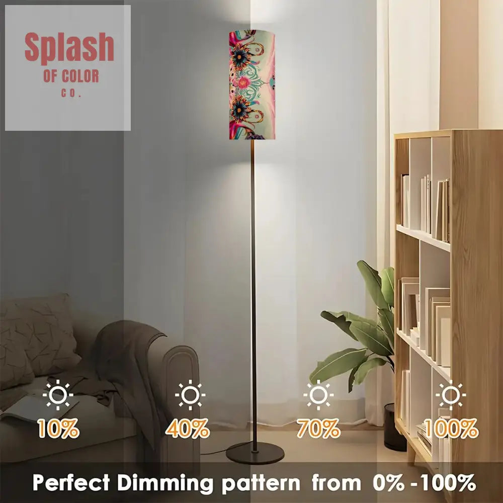 Bohemian Floor Lamp Jeweled Tone Pink Purple Teal Modern Book Nook Lamp One Size Floor Lamps