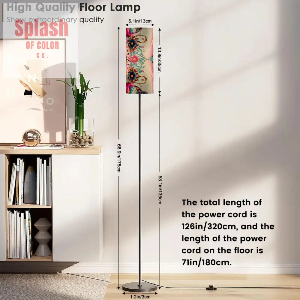 Bohemian Floor Lamp Jeweled Tone Pink Purple Teal Modern Book Nook Lamp One Size Floor Lamps