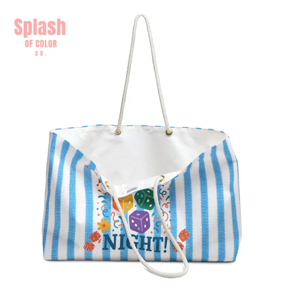 Bunco Night Tote Organizer Bag Cute Game Night Accessory For Bunco Score Cards Pens Beads Bells And More - 24’’ × 13’’
