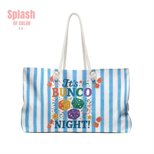 Bunco Night Tote Organizer Bag, Cute Game Night Accessory For Bunco Score Cards, Pens, Beads, Bells And More - Splash of Color co.