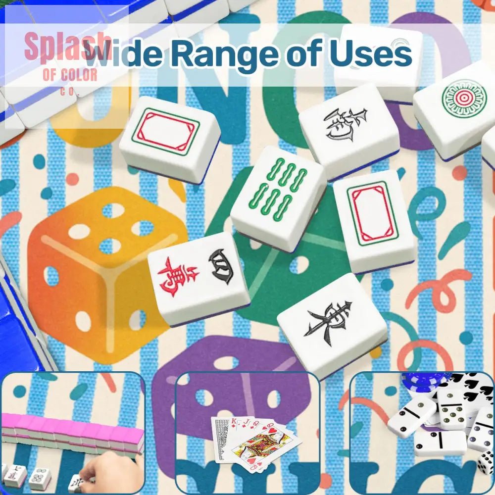 Bunco Table Mat, Whimsical Fun Playful Blue And White Striped Game Night Mat - Splash of Color co.