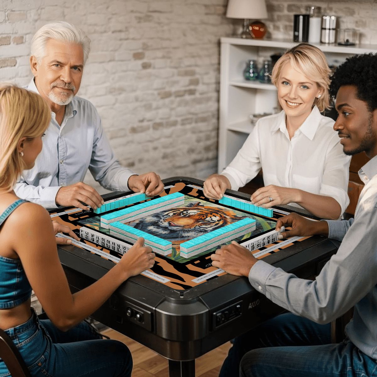 Rumble In The Jungle Tiger Print Mahjong Mat With Instructions - Splash of Color Co.