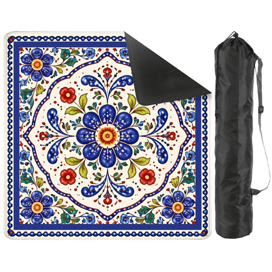 Blue Porcelain Garden Mahjong Mat - Splash of Color Co.