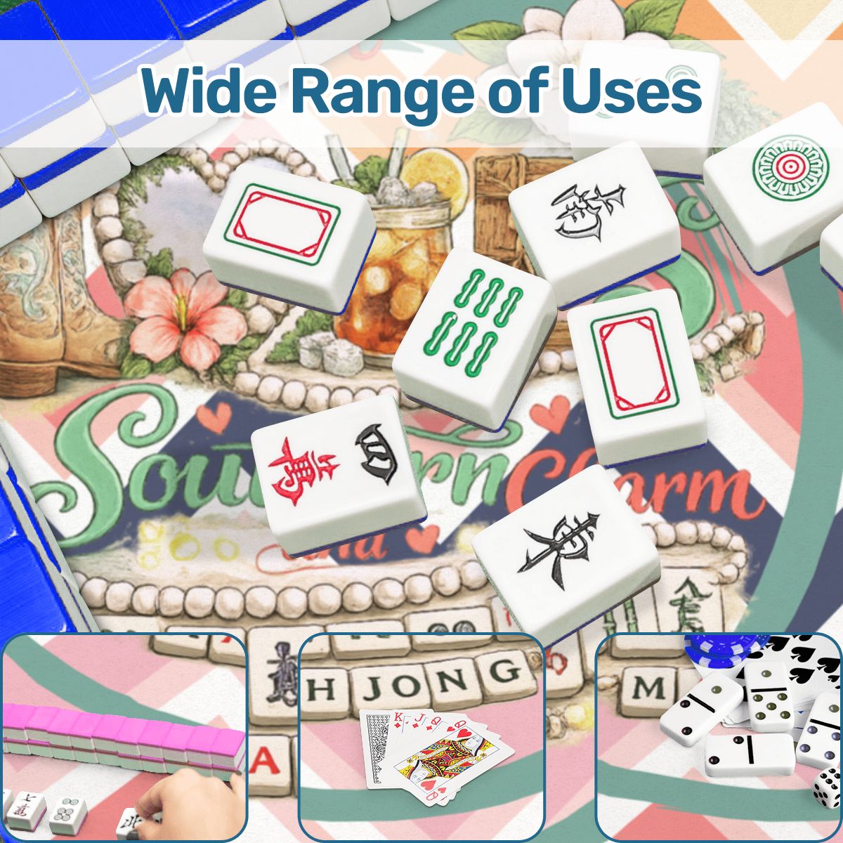 Just A Girl Who Likes Southern Charm And Mahjong Mini Travel Mahjong Mat (Ship Rolled up) - Splash of Color Co.