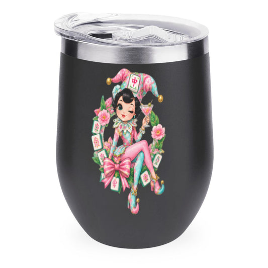 Mahjie The Mascot Egg Shaped Wine Tumbler - Splash Of Mahj And Color Co.
