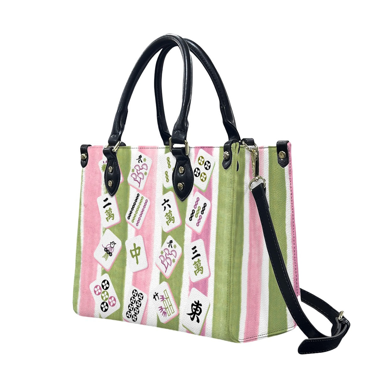 Mahjong Green Pink Mahjong Tile Whimsical Cute Handbag Shoulder Bag Mahj Gift