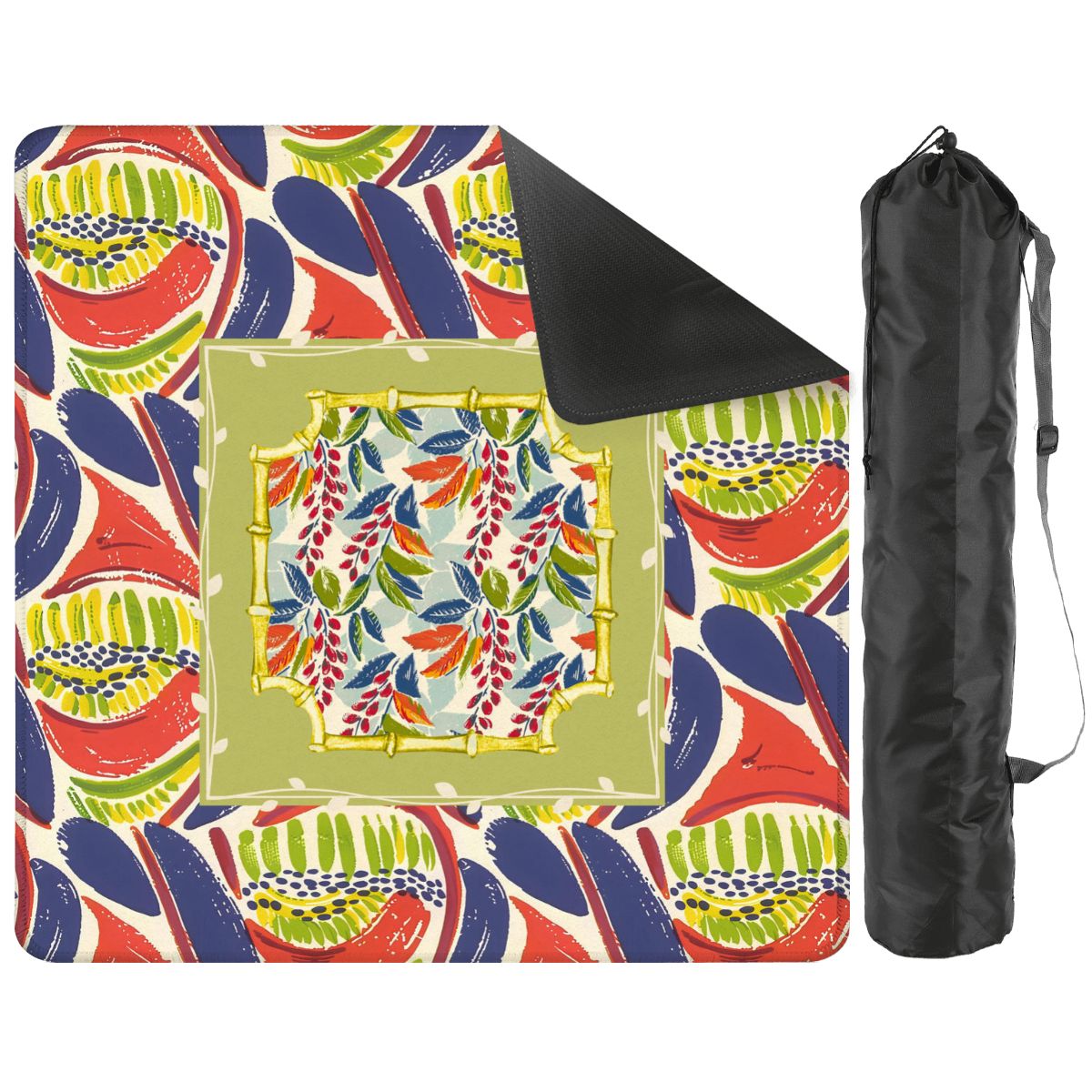 Mahjong Mat, Coral Blue Abstract Floral Modern Mahjong Mat