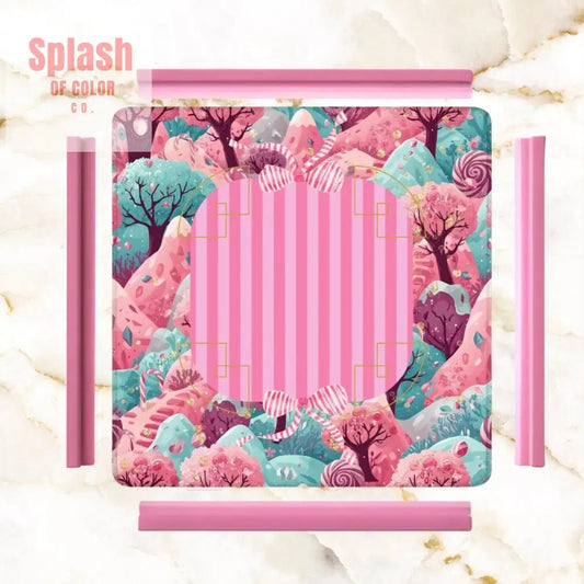 Candy Landville, Magical Pink, Purple Aqua Mahjong Mat - Splash of Color co.