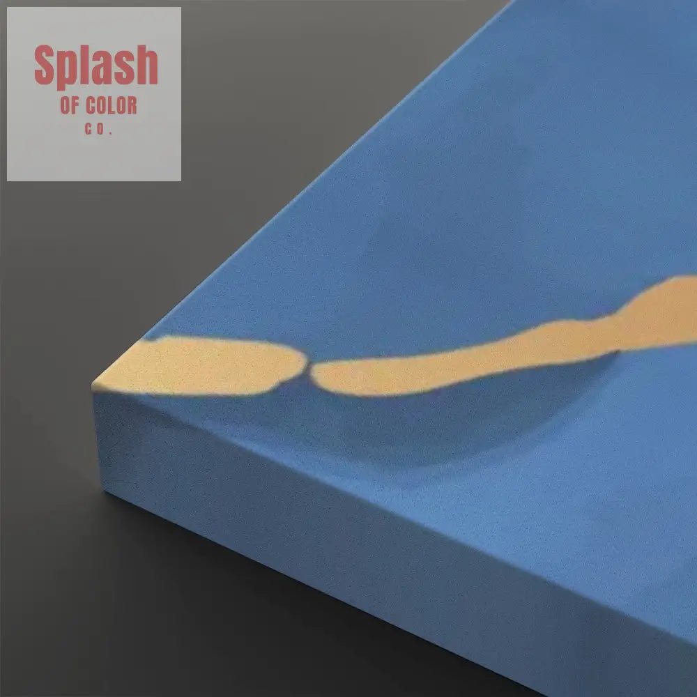 Elegant Whimsical Floral Watercolor Peacock, Royal Blue With Gold Accents Canvas Art - Splash of Color co.