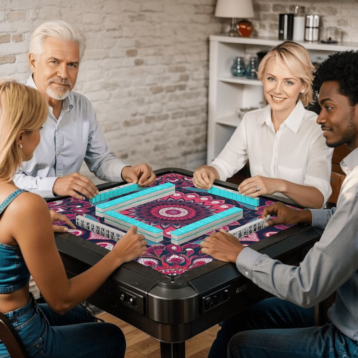 Boho Mandala, Pink, Purple Mahjong Mat - Splash of Color Co.