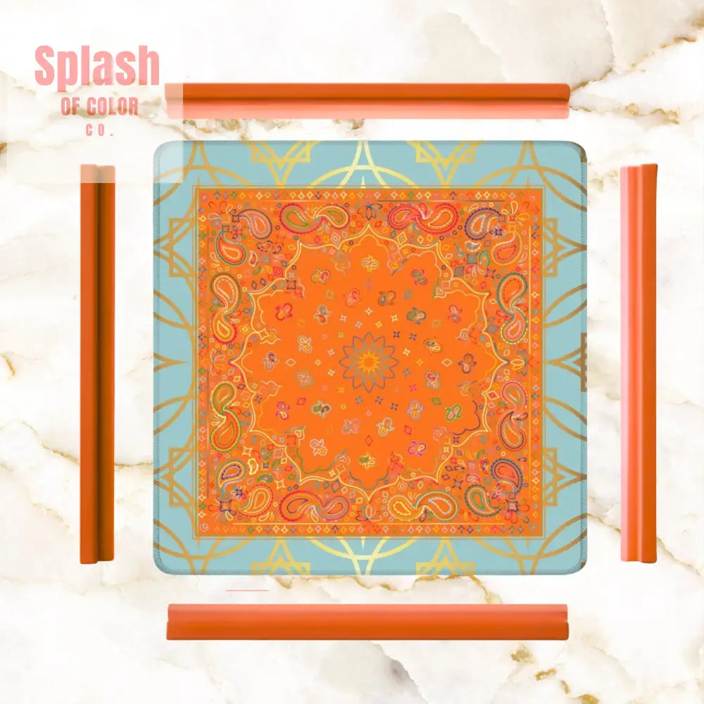 Celestial Glow Up Orange Blue Mahjong Mat - Daily Accessories