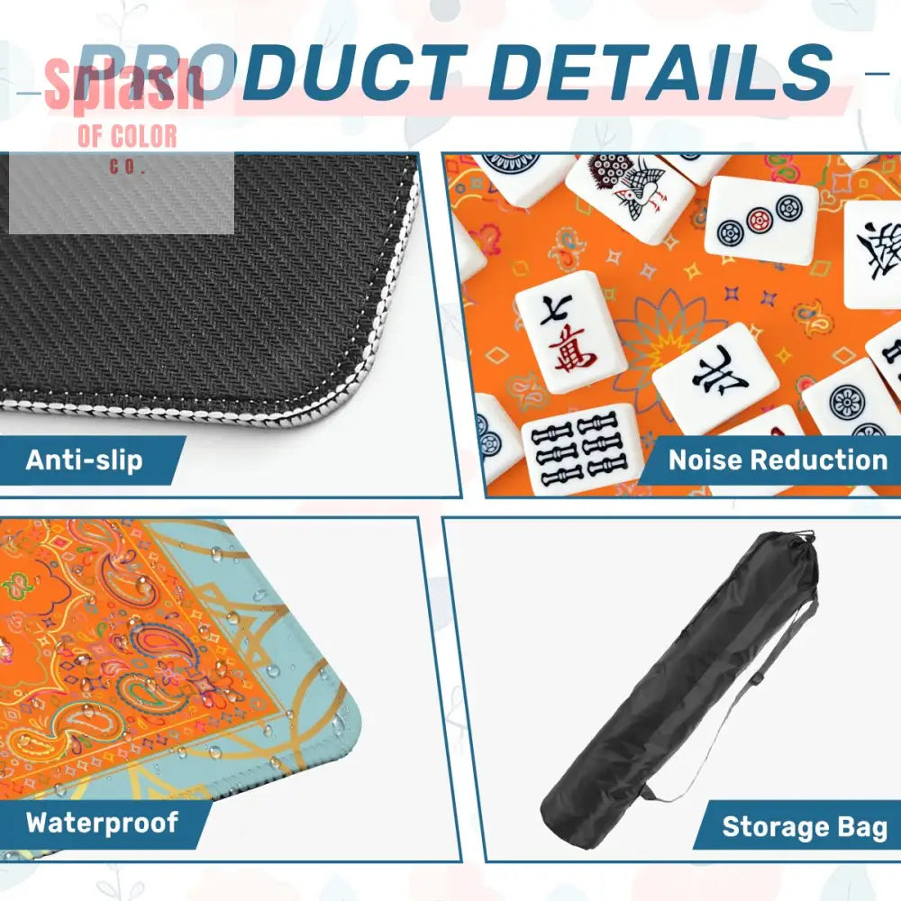 Celestial Glow Up Orange Blue Mahjong Mat - Daily Accessories
