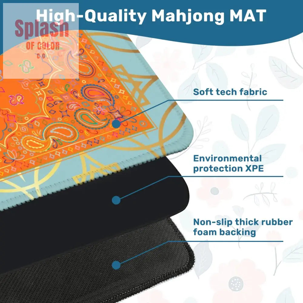 Celestial Glow Up Orange Blue Mahjong Mat - Daily Accessories