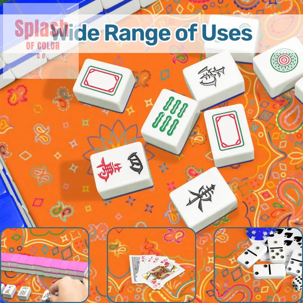 Celestial Glow Up Orange Blue Mahjong Mat - Daily Accessories