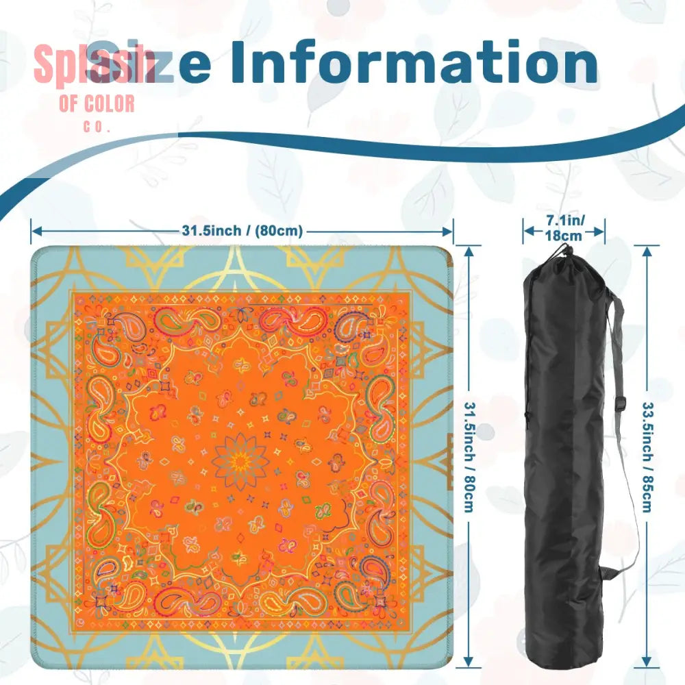 Celestial Glow Up Orange Blue Mahjong Mat - Daily Accessories