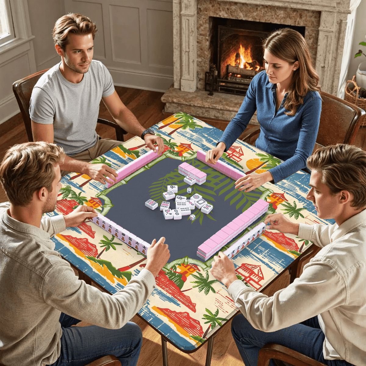 Old World Vintage Florida Beach Heritage Collection Mahjong Mat