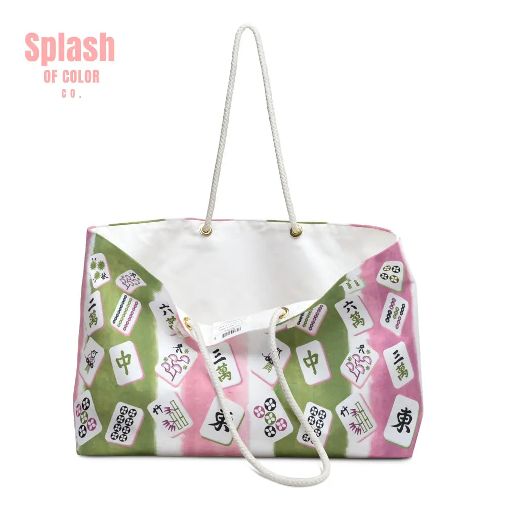 Charming Mahjong Tote Bag Weekender Bag Stylish Travel Tote Unique Gift for Gamers Perfect for Weekend Getaways Trendy