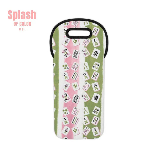 Chic Mahjong Lover Wine Tote Bag Trendy Wine Carrier, Stylish Mahj Gift Accessory - Splash of Color co.