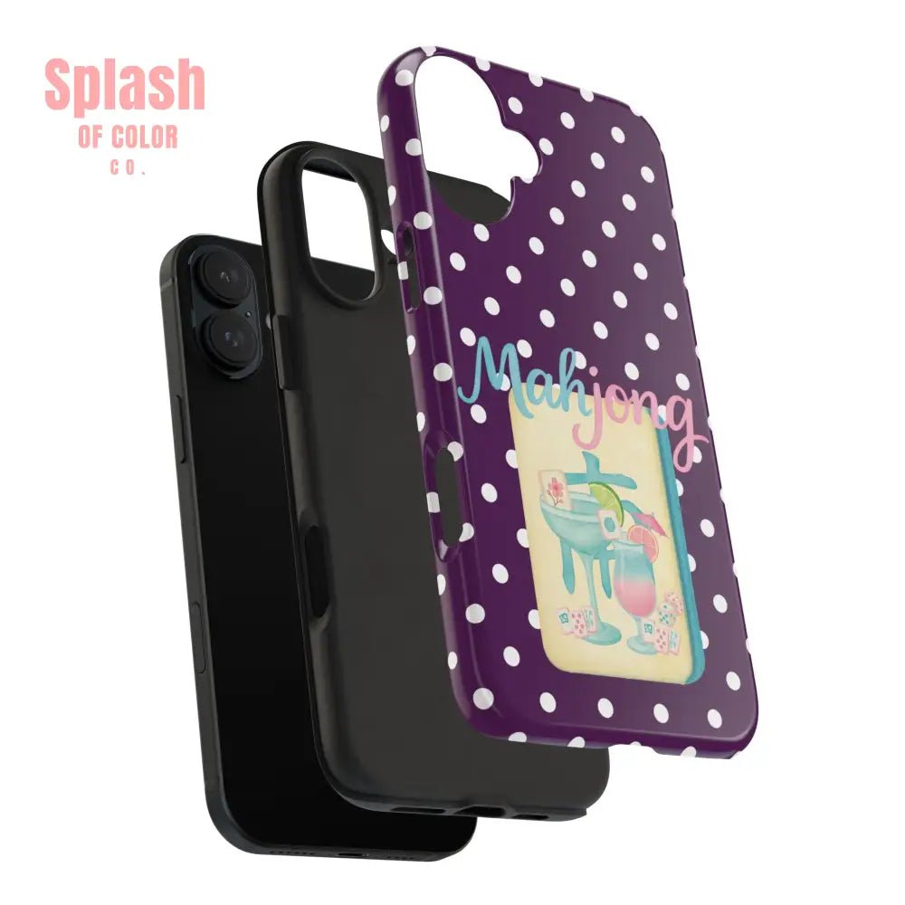 Chic Mahjong Phone Case | Cute Polka Dot Design for Game Lovers, Great Gift for Birthdays & Holidays, Unique Accessories - Splash of Color co.