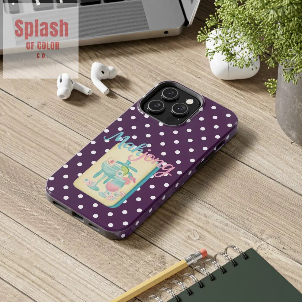 Chic Mahjong Phone Case | Cute Polka Dot Design for Game Lovers Great Gift for Birthdays & Holidays Unique Accessories
