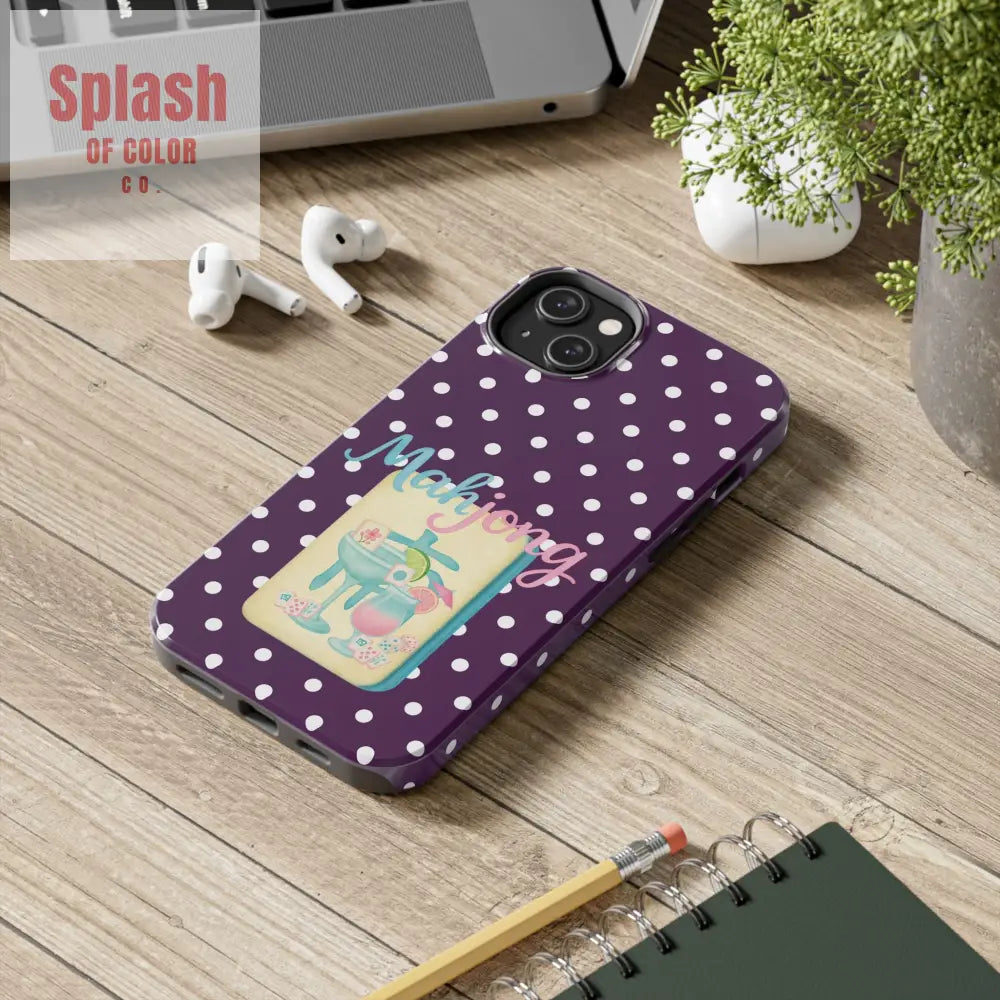 Chic Mahjong Phone Case | Cute Polka Dot Design for Game Lovers Great Gift for Birthdays & Holidays Unique Accessories