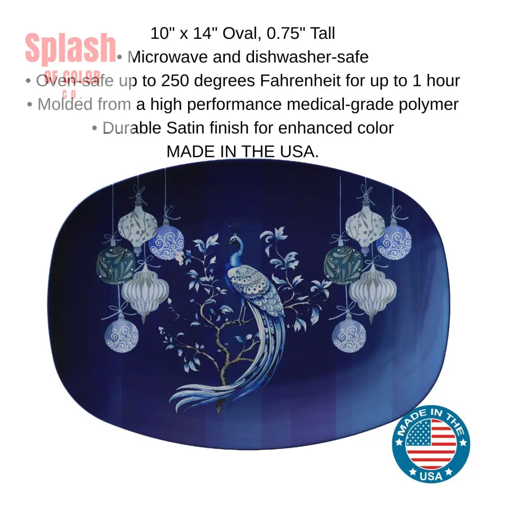 Chinoiserie Christmas Peacock Party Platter - Kitchenware