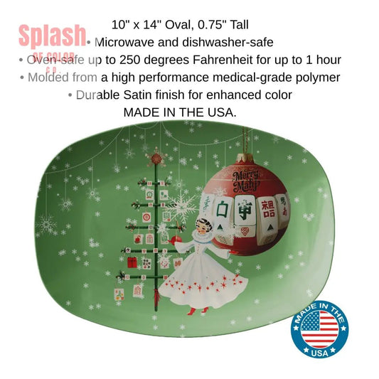 Christmas Mahjong Holiday Platter, Mahjong Entertaining With A Whimsy And Nostalgia - Splash of Color co.