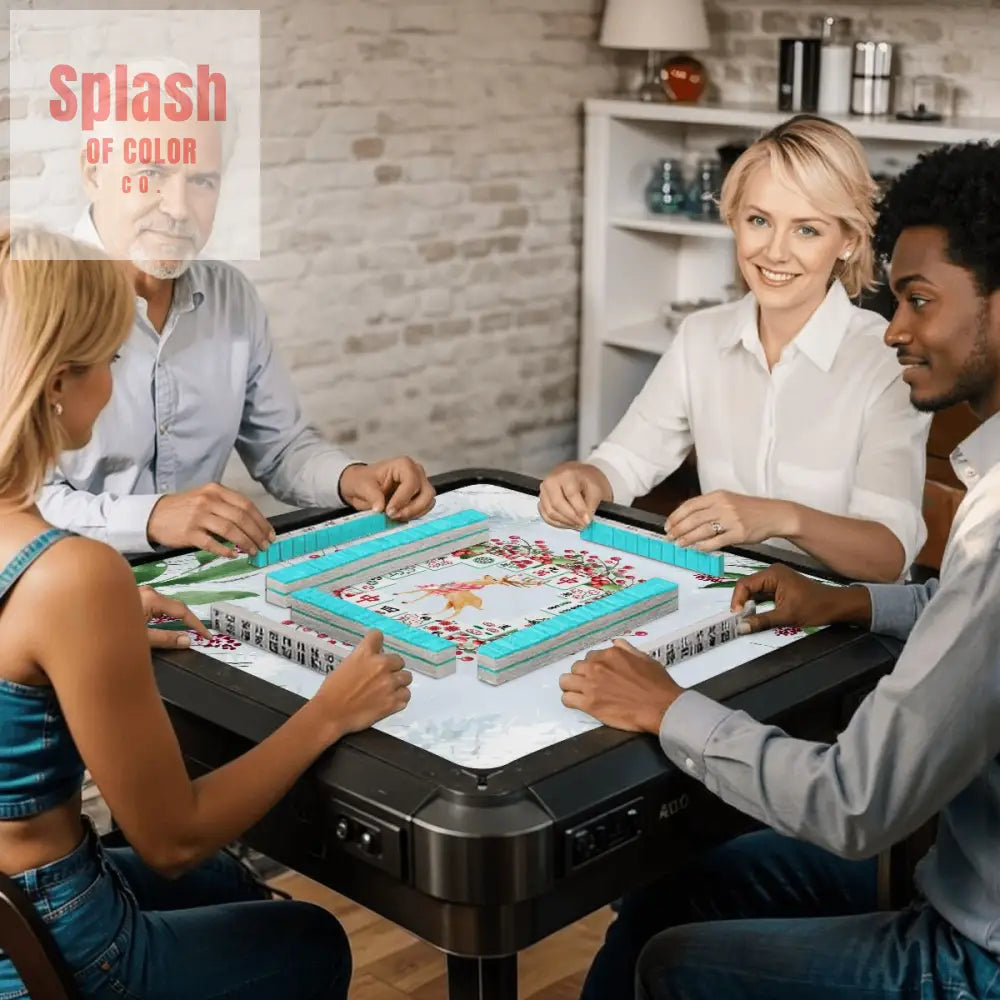 Christmas Mahjong Mat Mahjong Tile Wreath Festive Winter Season Mahj Game Night Mat - 31.5’’x31.5’’ - Daily Accessories