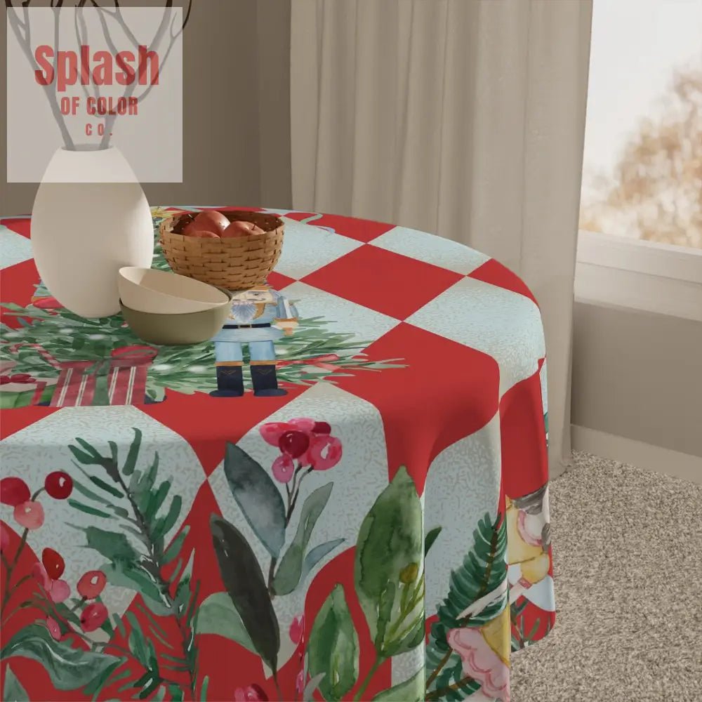 Christmas Nutcracker Tablecloth - Festive Holiday Decor, Nutcracker Themed, Holiday Entertaining, Seasonal Table Cover - Splash of Color co.