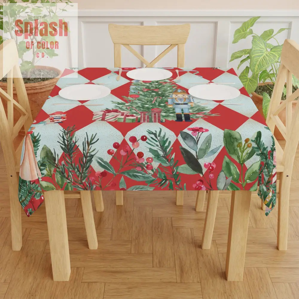 Christmas Nutcracker Tablecloth Festive Holiday Decor Nutcracker Themed Holiday Entertaining Seasonal Table Cover